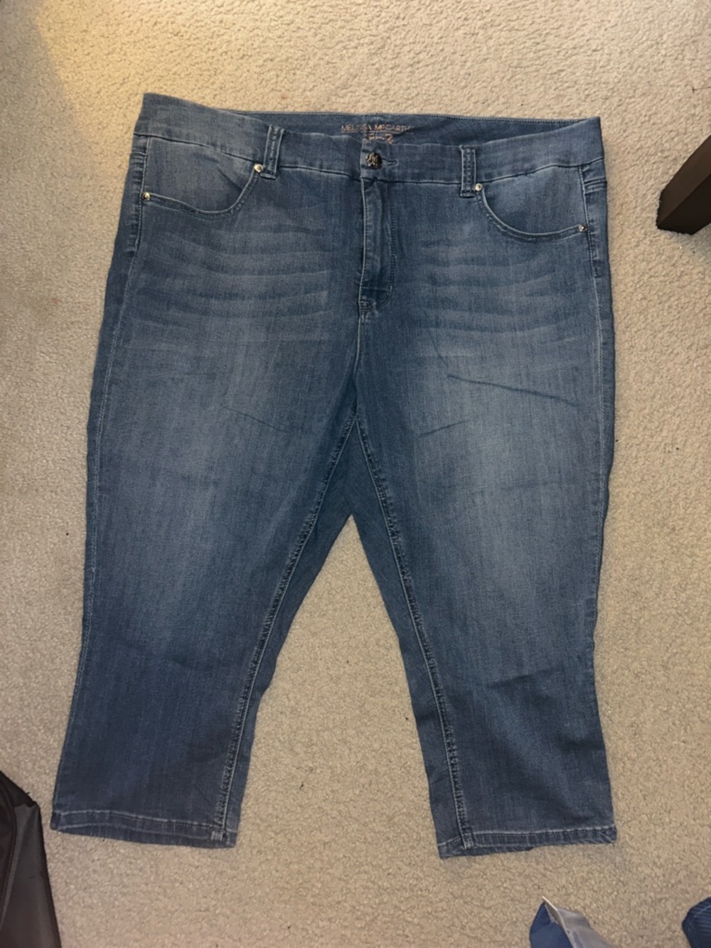 Melissa McCarthy Seven7 women’s  Dark Blue Relaxed Jean capris